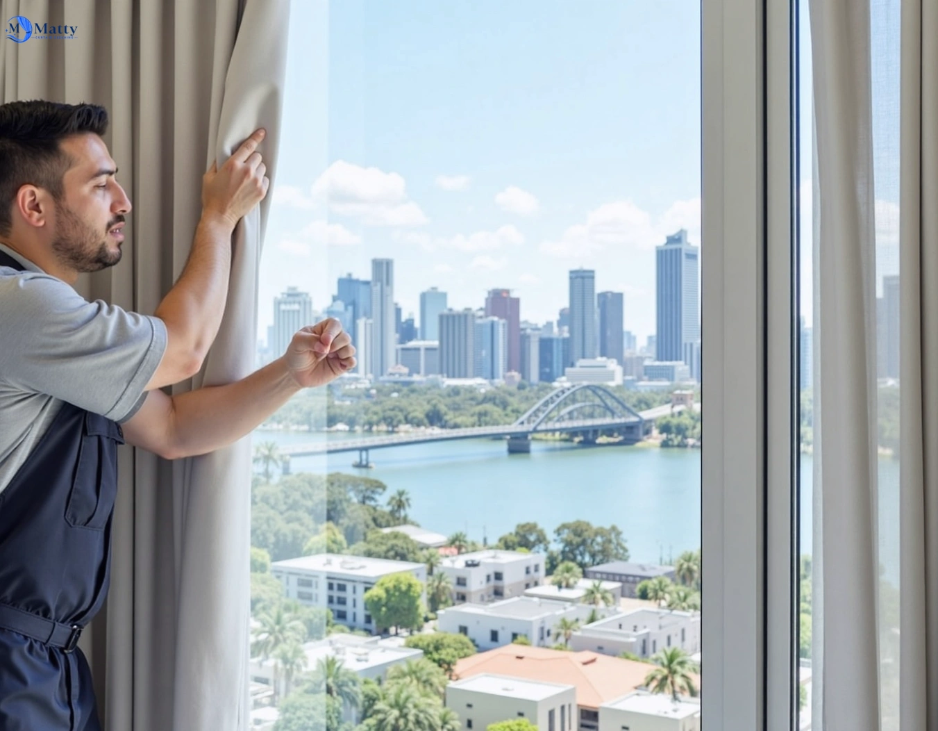 Professional curtain steam cleaning service fairfield-heights-nsw QLD by Matty Curtain Cleaning