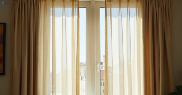 Dull dusty drapes in fairfield-heights-nsw before professional cleaning